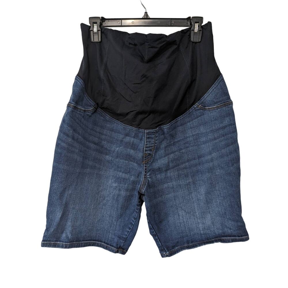 EUC Isabel Maternity Bermuda Dark Wash Stretch Jeans Short Women's Sz16/33, T80